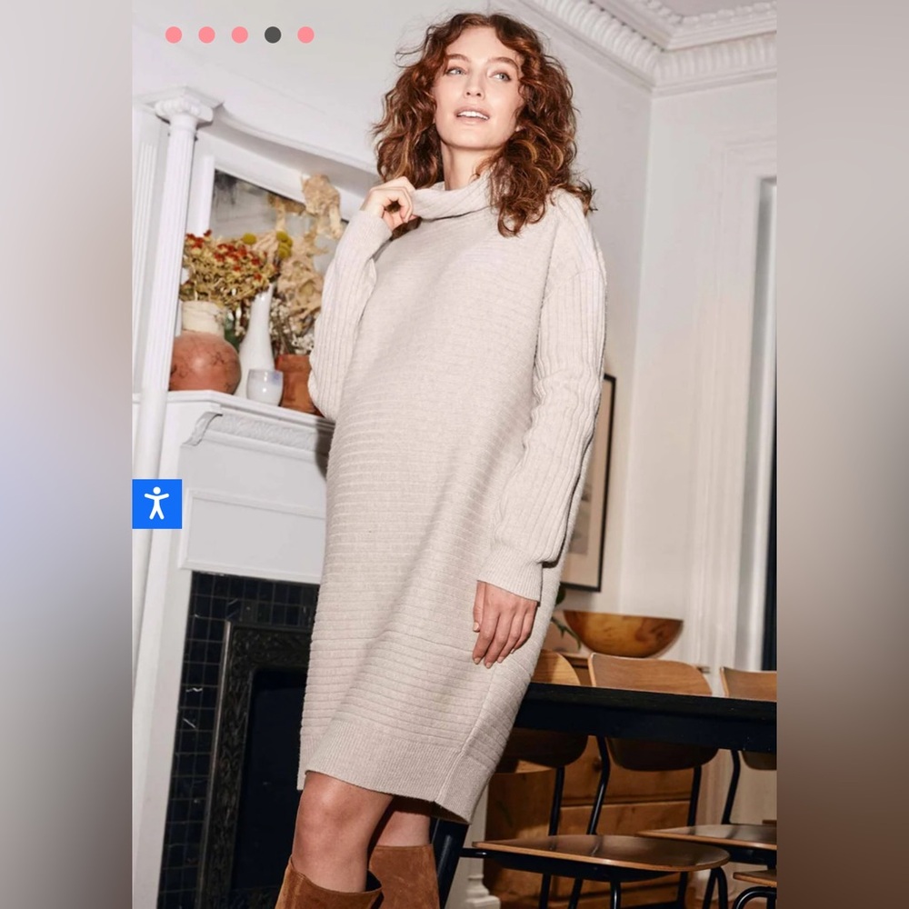 HATCH The Kendall Sweater Dress, Oat Melange, Size 0